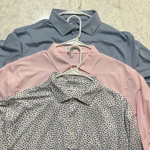 Peter Millar (2) Rhoback (1) Men’s L Polo’s. Worn once each.
